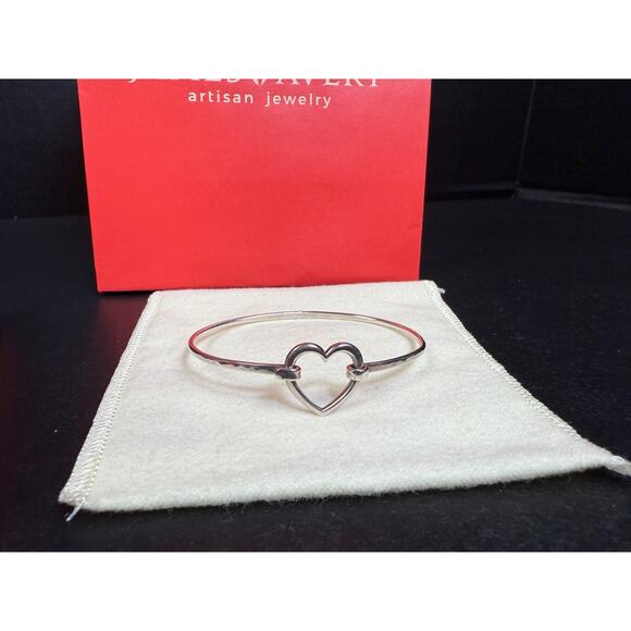 James Avery Jewelry - James Avery Heart Hook-On Hammered Wire Bracelet Sterling Silver Retired